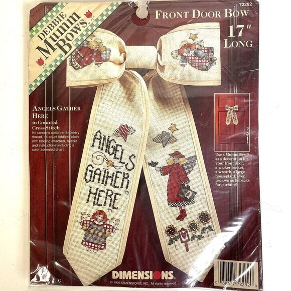 Dimensions Front Door Bow 17" Cross Stitch Kit #72292 Debbie Mumm Bows - Picture 7 of 10